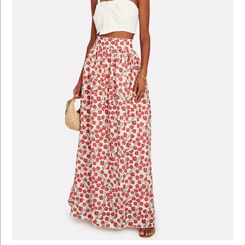 Agua but Agua Bendita Tropic Linen Maxi Skirt